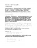 Actividad de adquisición del conocimiento. Personalidad