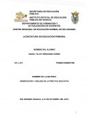 Observaciones en esta semana de labores como practicante