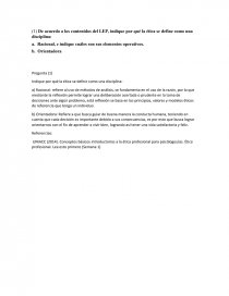 ¿Por qué la ética se define como una disciplina?. Página 1