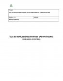 GUIA DE INSTRUCCIONES DENTRO DE LAS OPERACIONES EN EL AREA DE FILTROS
