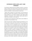 CONTENIDOS CURRICULARES ¿QUÉ Y COMO APRENDEN?