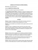 Presento ante ustedes el siguiente derecho de petición