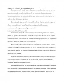 COMO SE PUEDE FORMULAR LOS OBJETIVOS CURRICULARES. Página 1