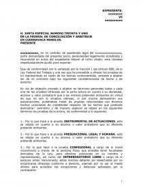 OBJECION DE PRUEBAS EN MATERIA LABORAL. Página 1