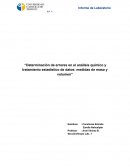 “Determinación de errores en el análisis químico y tratamiento estadístico de datos: medidas de masa y volumen"