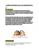 ENSAYO ¿CÓMO ESCRIBIR UNA AUTOBIOGRAFÍA?