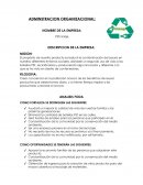 Administración organizacional de un proyecto.ANALISIS Y DESCRIPCION DE PUESTOS