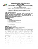 PLANEACION DE LA ACTIVIDAD DE EDUCACION PARA LA SALUD Alimentación adecuada