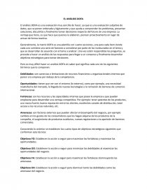 Ejemplo del análisis DOFA. Página 1