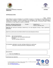 INSTALAR SISTEMAS OPERATIVOS, EN UNA MAQUINA VIRTUAL, PARA COMPARTIR RECURSOS. Página 1