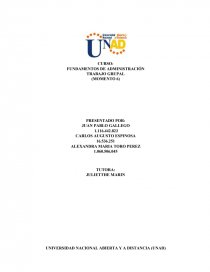 FUNDAMENTOS DE ADMINISTRACIÓN TRABAJO GRUPAL. Página 1