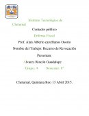 Recurso de Revocación. Como respuesta al requerimiento