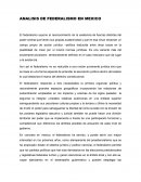 ANALISIS DE FEDERALISMO EN MEXICO