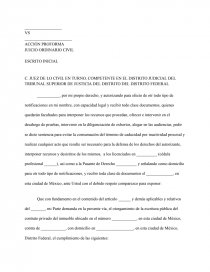 C. JUEZ DE LO CIVIL EN TURNO, COMPETENTE EN EL DISTRITO JUDICIAL DEL TRIBUNAL SUPERIOR DE JUSTICIA DEL DISTRITO DEL DISTRITO FEDERA. Página 1