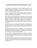 LA NEGACION NIHILISTICA DEL SENTIDO DE LA VIDA