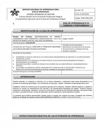 COSECHAR EL PRODUCTO SIGUIENDO LAS ESPECIFICACIONES TÉCNICAS DEFINIDAS. Página 1
