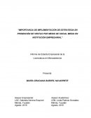 Importancia de implementación de estrategia en promoción de ventas