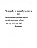 Nomenclatura.Principios Básicos de Químico