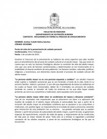REFLEXIONES EN TORNO AL PROCESO DE ENVEJECIMIENTO. Página 1