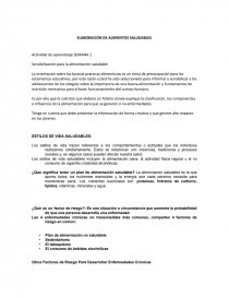 Estilo de vida saludable.ELABORACION DE ALIMENTOS SALUDABLES. Página 1