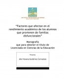 Factores que afectan a los alumnos de familias disfuncionales