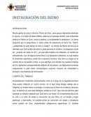 INSTAURACIÓN DEL REINO