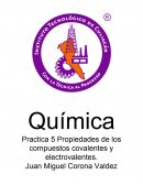 Química Practica 5 Propiedades de los compuestos covalentes y electrovalentes.