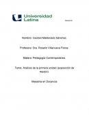 Pedagogía Contemporánea . Análisis de la primera unidad (exposición de equipo)