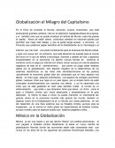 Globalización el Milagro del Capitalismo
