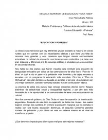Lectura Educación y Pobreza. Página 1