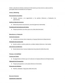 Enliste y describa los distintos sistemas de información que dan servicio a cada una de las principales áreas funcionales de una empresa. Página 1