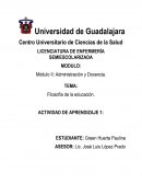 Actividad de aprendizaje: Filosofía de la educación