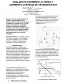 ANALISiS EN CORRIENTE ALTERNA Y CORRIENTE CONTINUA DE TRANSISTOR BJT