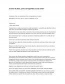 El amor de Dios, como correspondes a este amor