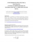 CUENCAS HIDROGRAFICAS ESTIMACION DE LA PRECIPITACION NETA