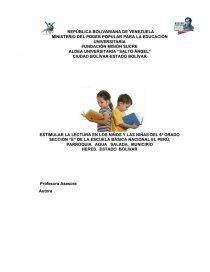 Proyecto estimular la lectura en los niños. Página 1