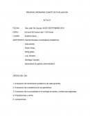 REUNION ORDINARIA COMITÉ DE EVALUACION