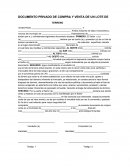 DOCUMENTO PRIVADO DE COMPRA Y VENTA DE UN LOTE DE TERRENO