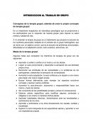 INTRODUCCION AL TRABAJO EN GRUPO