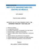 PSICOLOGÍA JURÍDICA REPORTE DE LECTURA PRIMERA PARTE: “EL UNIVERSO FAMILIAR Y SUS HUELLAS”