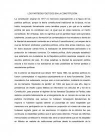 LOS PARTIDOS POLÍTICOS EN LA CONSTITUCIÓN. Página 1