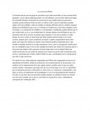 La caverna de platon. La historia trata de una un grupo de prisioneros que están encerrados en una caverna desde pequeños