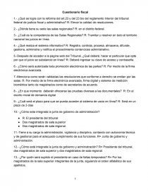 CUESTIONARIO FISCAL ¿Qué se logra con la reforma del art.23 y del 23 bis del reglamento Interior del tribunal federal de justicia fiscal y administrativa?. Página 1