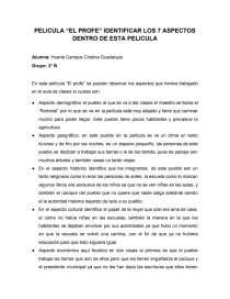 PELICULA “EL PROFE” IDENTIFICAR LOS 7 ASPECTOS DENTRO DE ESTA PELICULA. Página 1
