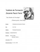 Resumen primera parte seis etapas Jean Piaget “Instituto de Formación Docente Paulo Freire”