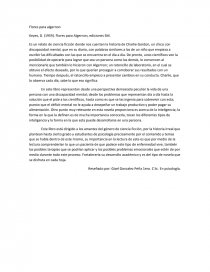 Flores para algernon - Síntesis - Gisel Wayne Flores para algernon - Síntesis - Gisel Wayne