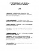 CRITERIOS DE LOS MEDIOS EN LA PLANIFICACIÓN DE MEDIOS