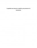 La igualdad como derecho no explícito, pero presente en la Constitución