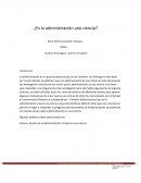 Es la administración una ciencia