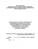 IMPORTANCIA DE UN EQUIPO ITINERANTE DE PROFESIONALES PSICÓLOGOS